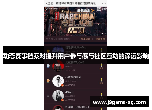 动态赛事档案对提升用户参与感与社区互动的深远影响